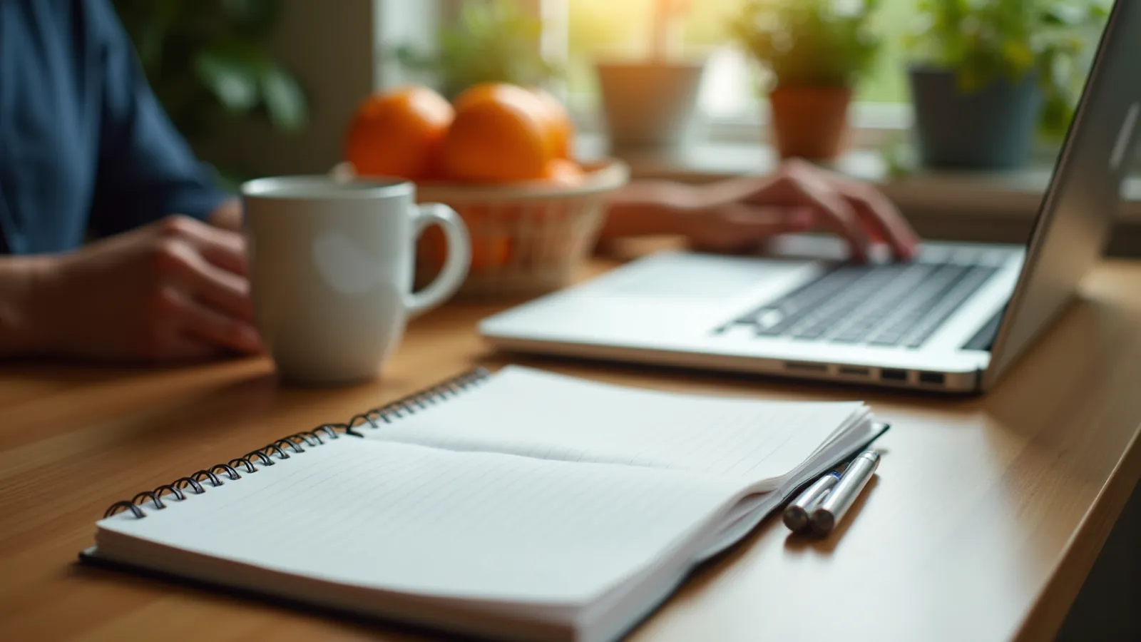 Notebook and mug on a sunlit table for integrative medicine for diabetes research.